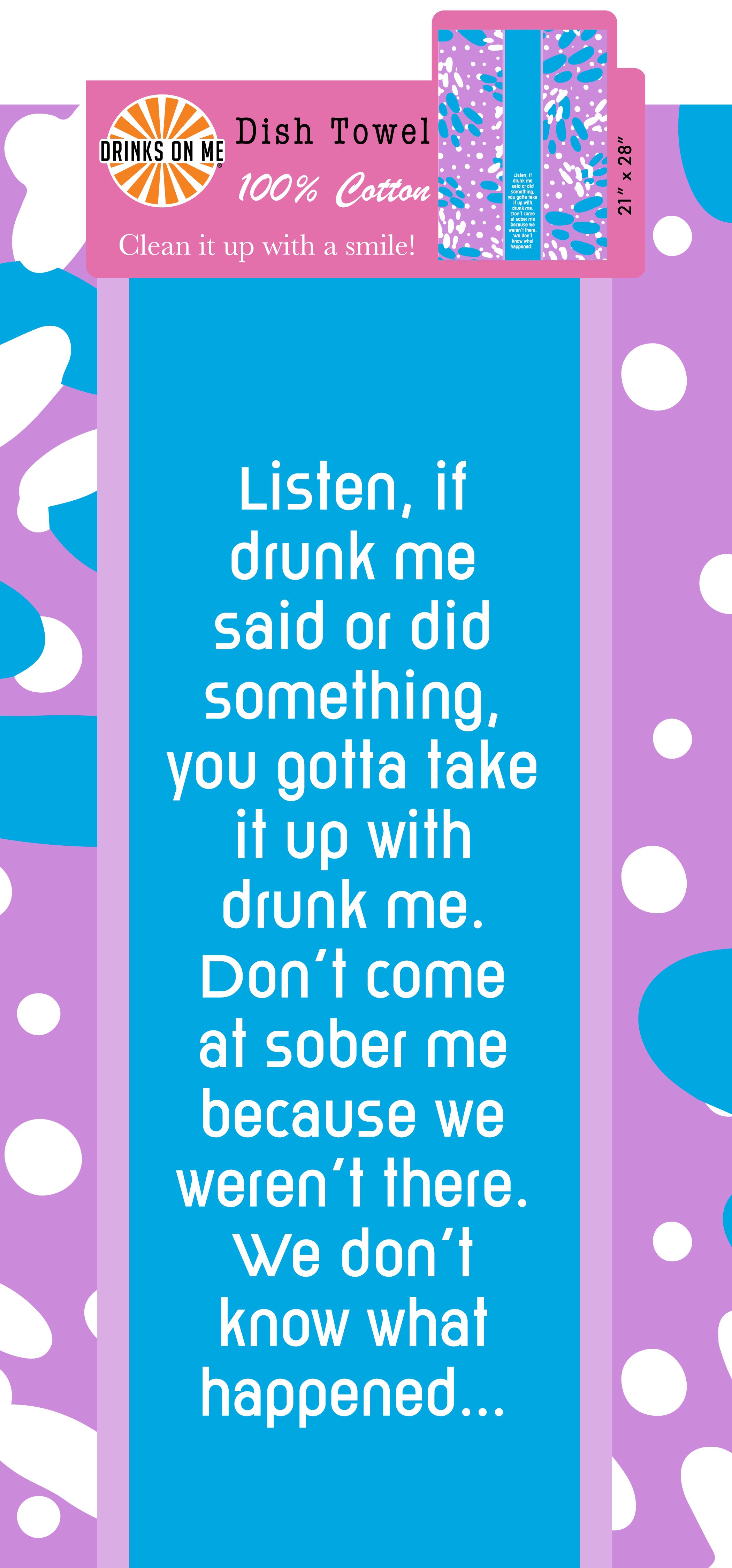 Drunk Me Funny Dish Towel - Absorbent Kitchen Towel for Washing Dishes, Drying Hands & Cleaning - Perfect for Gifts, Parties & Home Decor