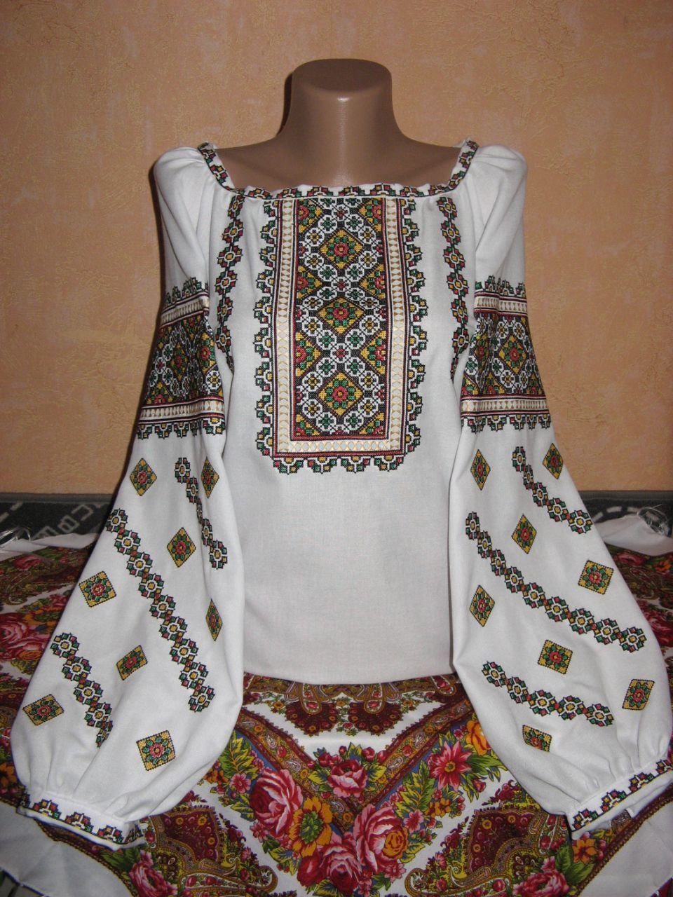 Ukrainian Traditional Embroidered Shirt - Women's Vyshyvanka Folk Sorochka with Handmade Embroidery (XXL, White) | Perfect for Cultural Festivals, Weddings & Ethnic Fashion