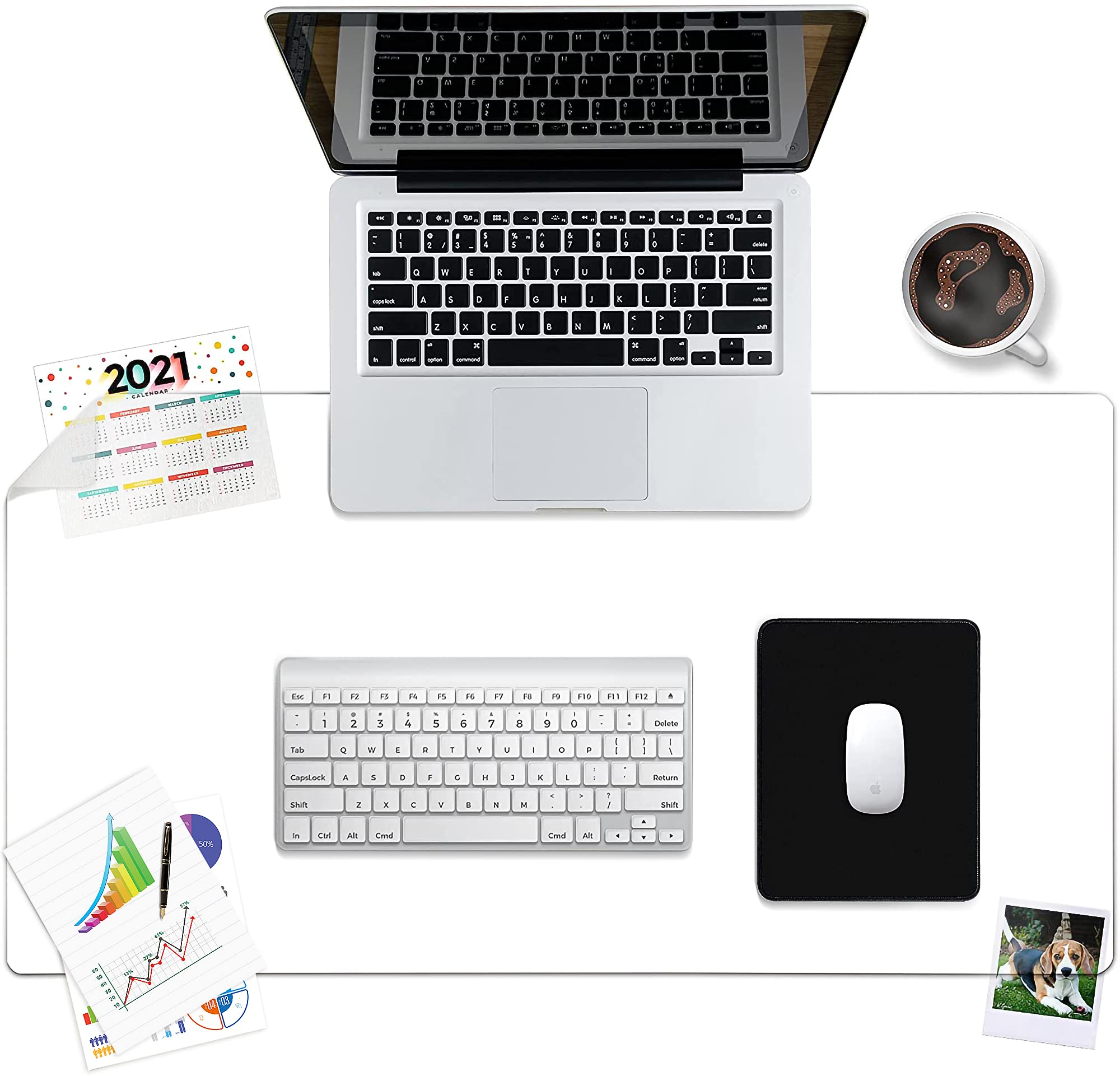 Awnour 34x17 Inches Clear Desk Protector - Transparent Desk Mat with Mouse Pad for Office & Home - Perfect for Computer Workstations, Gaming Setups & Home Office Desks