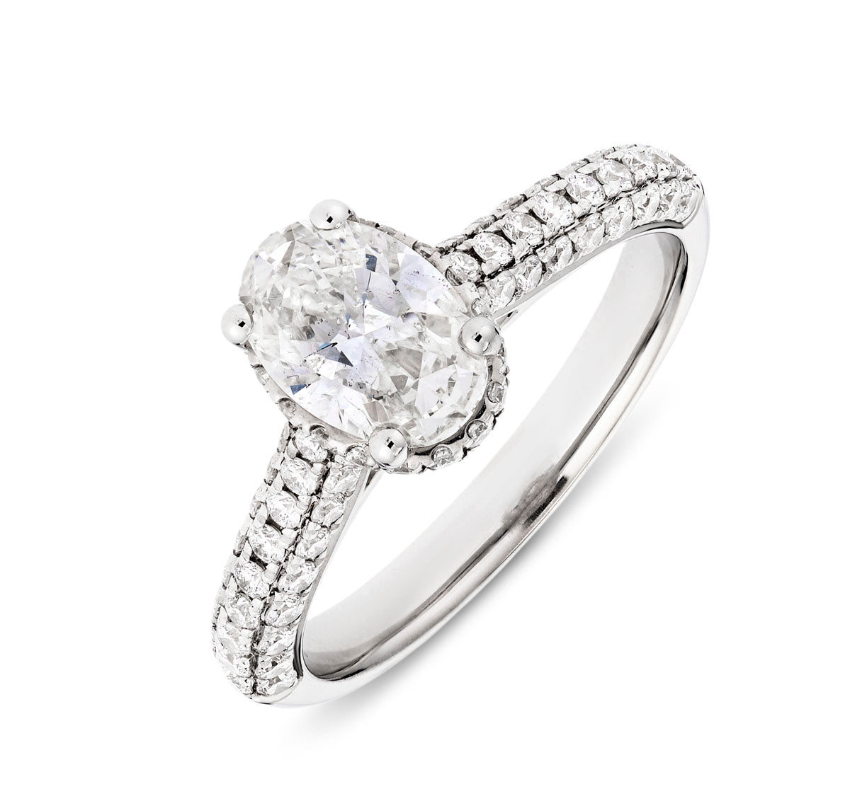 1.57ct Oval Pavé Engagement Ring - Sparkling Diamond Wedding Band for Women, Perfect for Proposals, Anniversaries & Special Occasions
