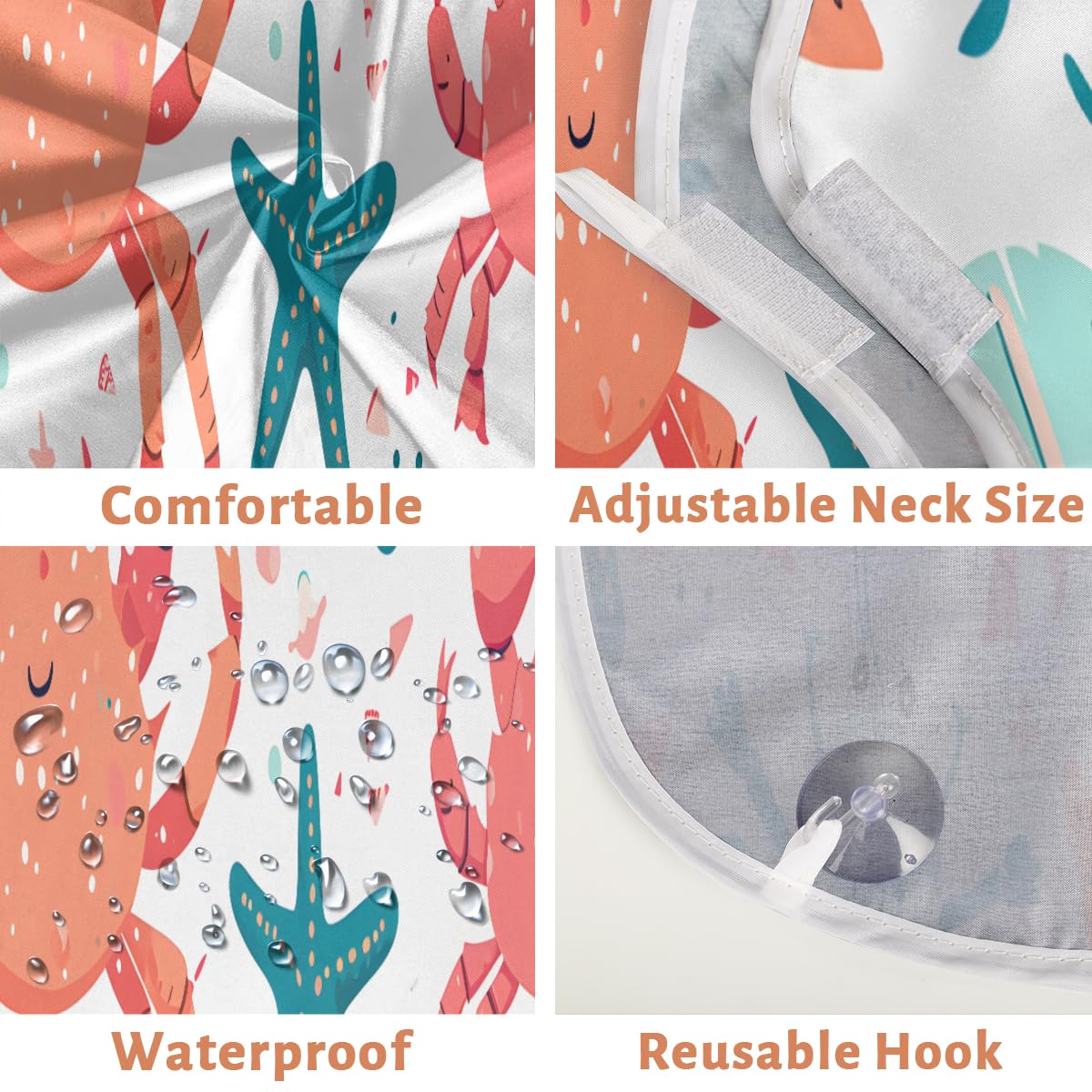 **Men's Crab Print Shaving Bib - Waterproof Beard Trimming Apron for Barbers & DIY Grooming, Hair Dye Cape for Women & Artists, Sink Hair Catcher - Perfect Gift for Barbershop & Home Use**