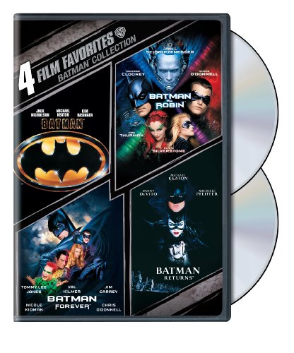 4 Film Favorites Batman Collection DVD Set - Bilingual (English/Spanish) - Perfect for Movie Nights & DC Comics Fans