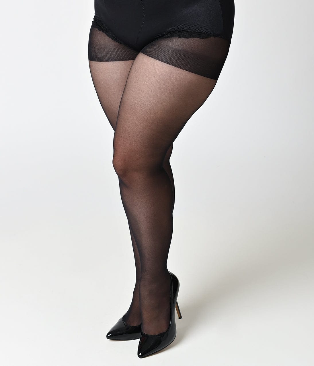 Leg Avenue Plus Size Black Sheer Backseam Pantyhose - Comfortable & Stretchy Tights for Women, Office Wear, Evening Outfits & Special Occasions