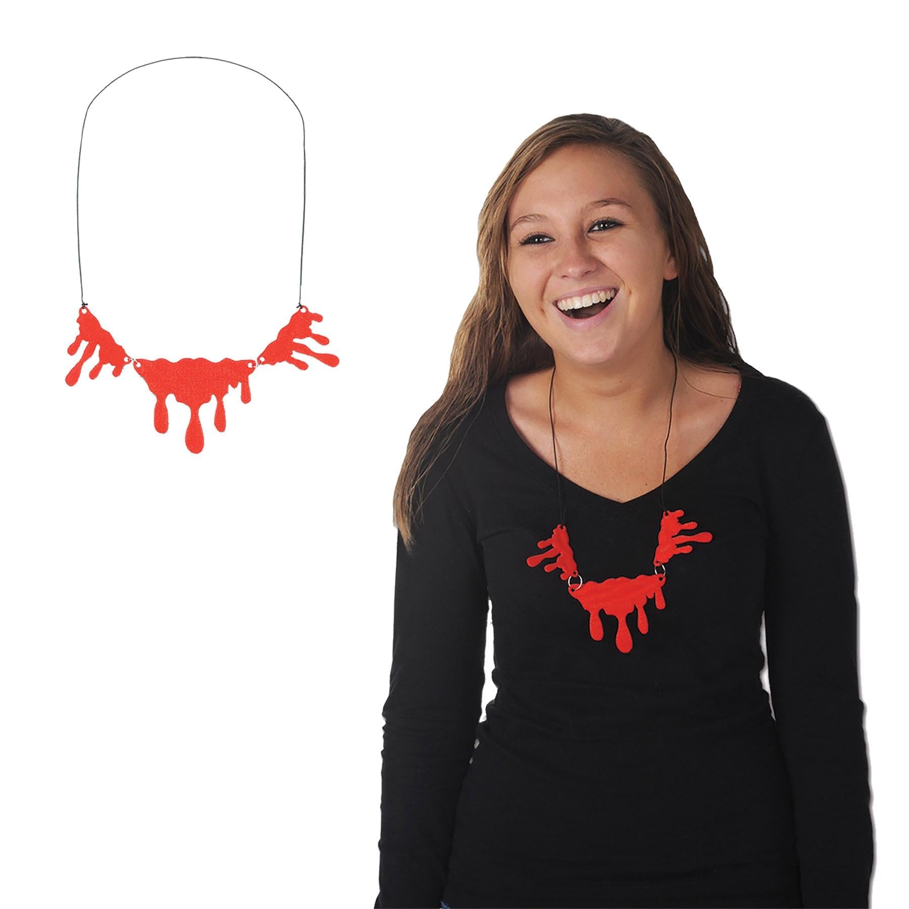 12 Pack Beistle Halloween Dripping Blood Necklace - Scary Vampire Jewelry for Halloween Costumes & Cosplay Parties