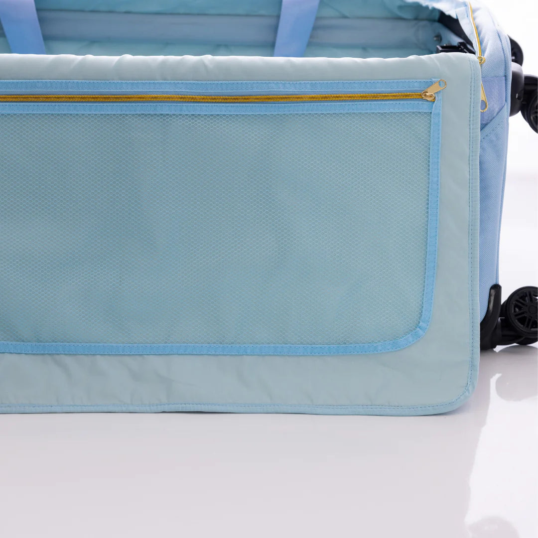Rac n Roll Medium Sky Blue Backpack with Built-in Storage - Perfect for School, Travel, and Outdoor Adventures