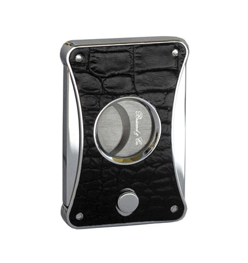 Brizard & Co Elite Series 2 Crocodile Pattern Black Stainless Steel Cigar Cutter - Premium Cigar Accessory for Humidors & Smoking Lounges
