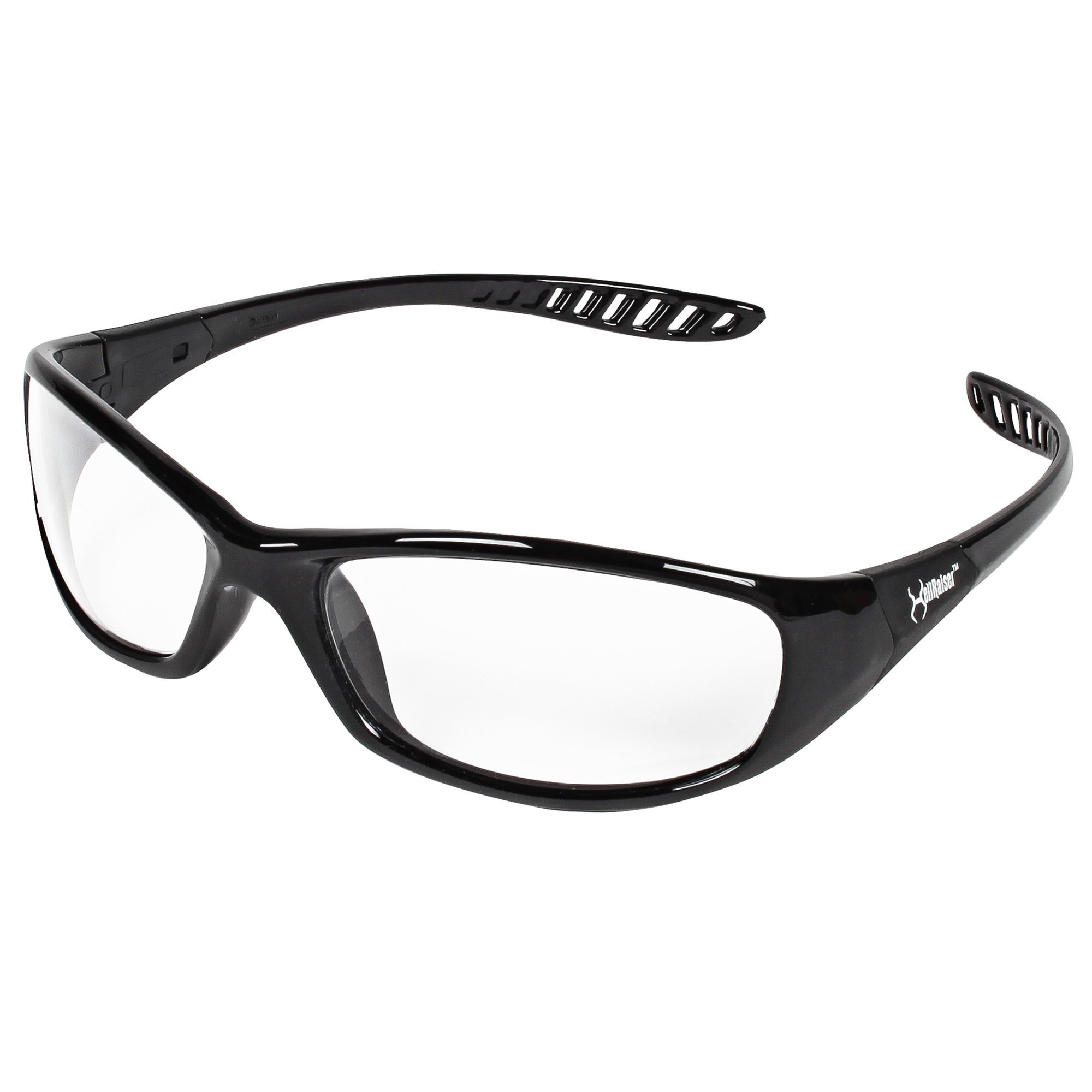 KleenGuard V40 Hellraiser Safety Glasses (28615) - Clear Anti-Fog Lens with Black Frame - 12 Pairs/Case - Protective Eyewear for Construction, Woodworking & DIY Projects