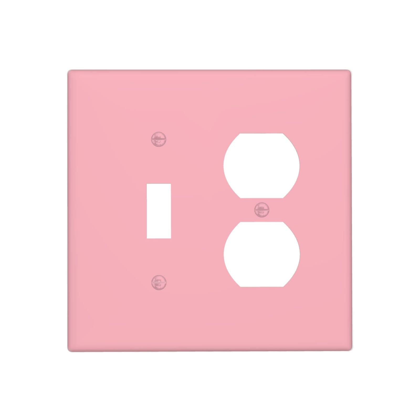 Decorative Light Pink Light Switch Cover Wall Plate - 2 Gang 4.5