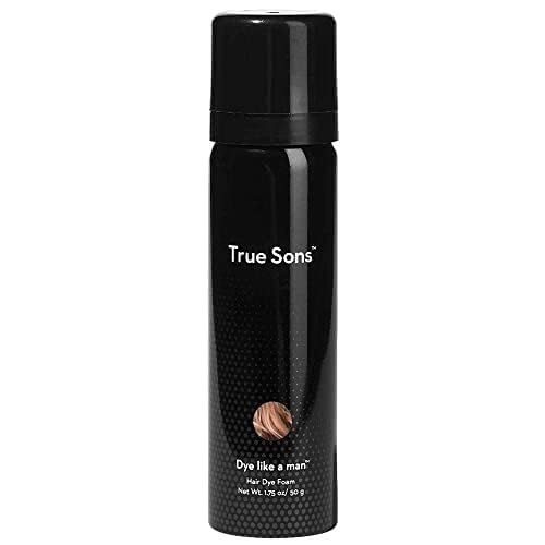 True Sons Men's Hair Dye - Light Brown Grey Coverage | Instant Root Touch Up & Beard Color Kit (1.75oz, 4-6 Uses) | Natural Looking Hair Color for Men | Perfect for Home Use, Travel & Quick Touch-Ups