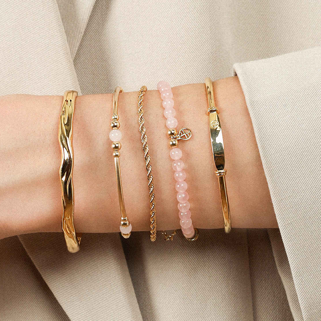 Rose Quartz Luminous Bracelet - Natural Stone of Love for Women, Healing Crystal Jewelry for Meditation, Yoga & Spiritual Gifts