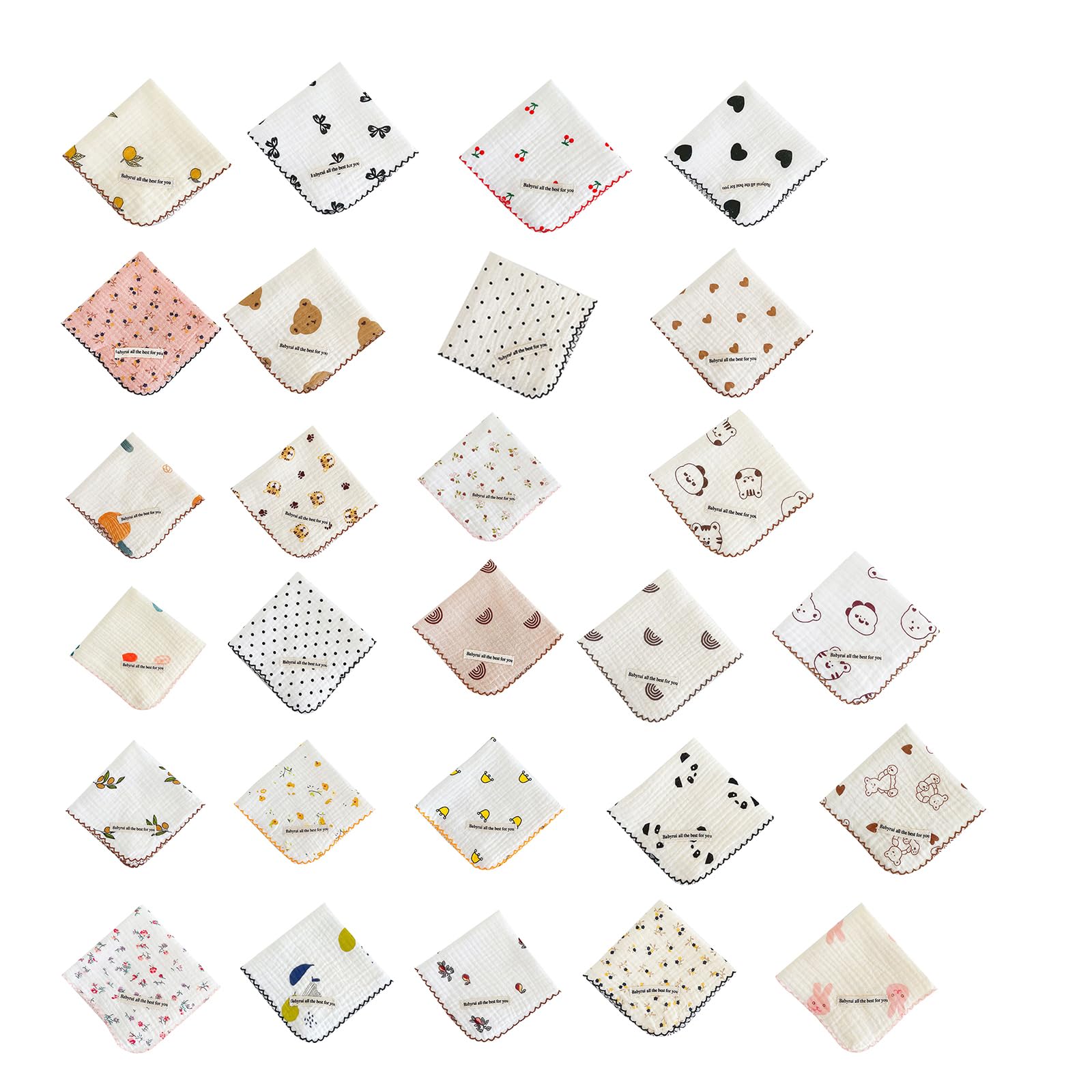 **Cotton Burp Cloths for Babies - Soft Absorbent Washable Face Towels & Feeding Bibs - Multi-Use for Kindergarten, Nursing, Sweat Absorption & Daily Care**    *(Perfect for Feeding, Burping, Face Wiping & On-the-Go Baby Essentials)*