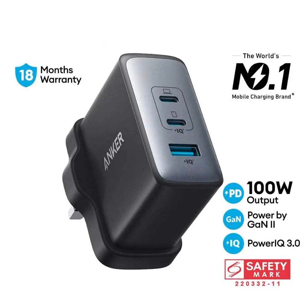 Anker 736 PowerPort 100W USB-C GaN Fast Charger (A2145) - Compact & Powerful for Laptop, Phone, Tablet - Home, Office & Travel Use