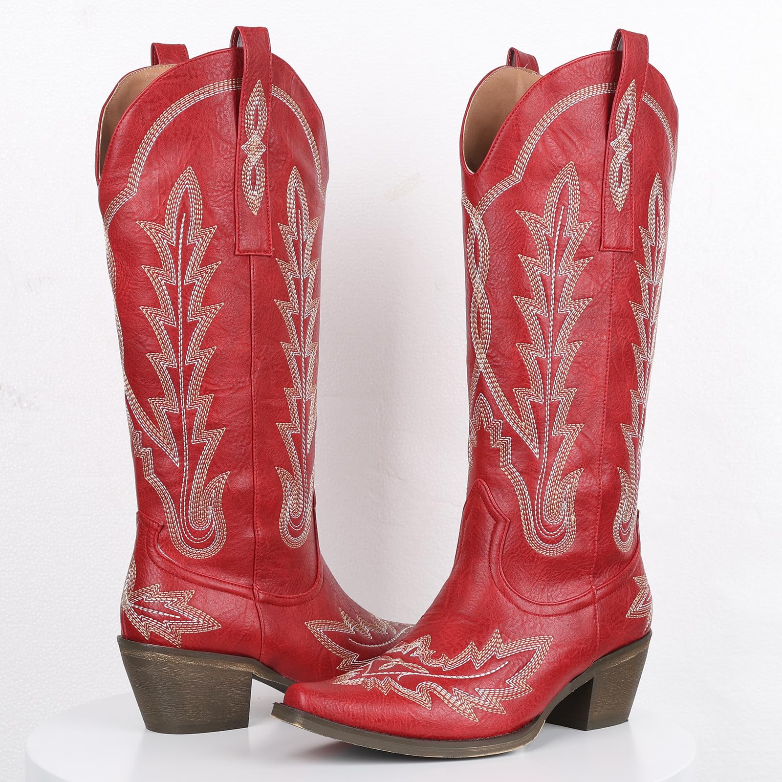 SaraIris Women's Cowboy Boots - Western Cowgirl Knee High Boots in Black for Country Style & Dressing - Perfect for Rodeo, Line Dancing, and Country Music Festivals