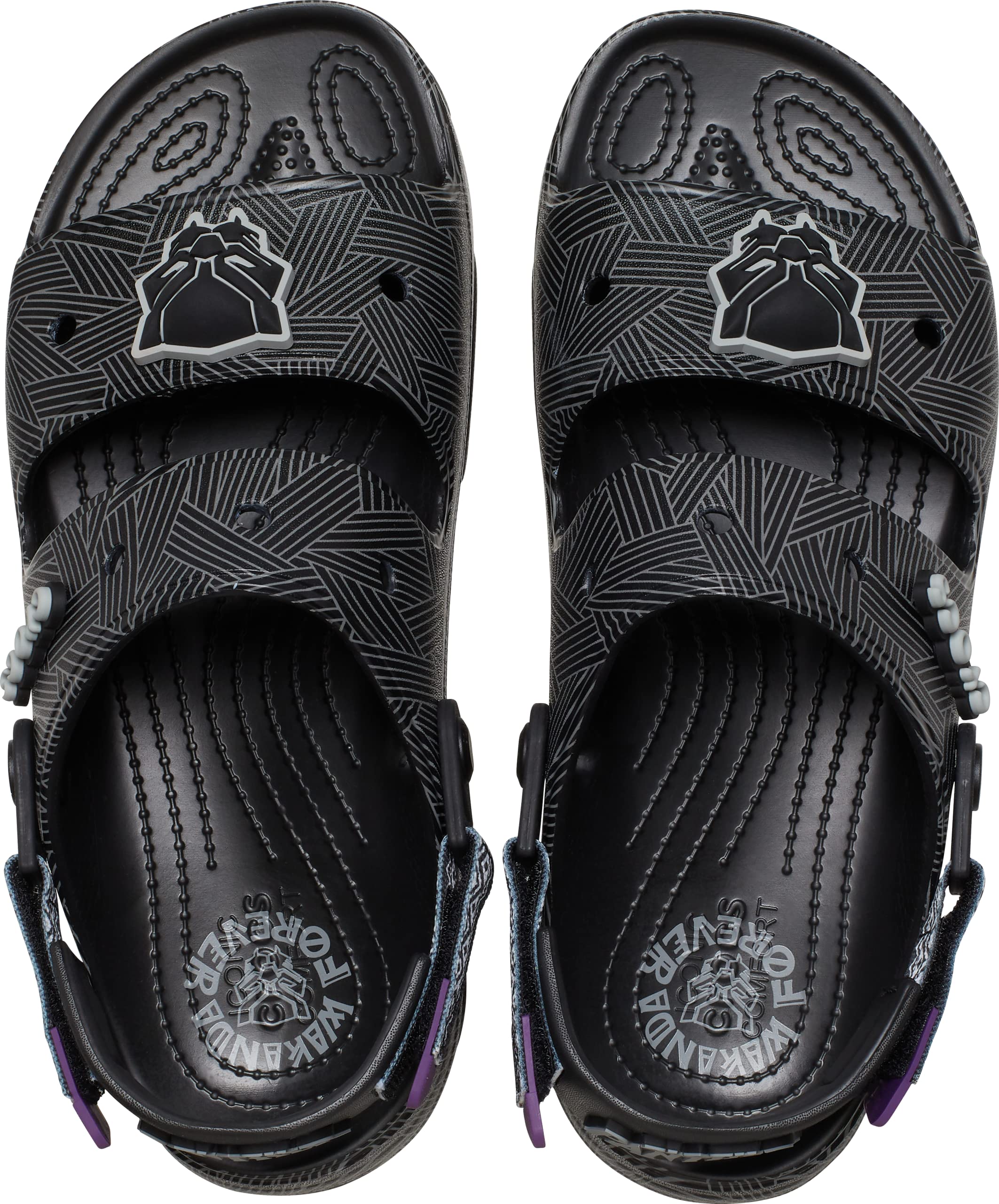 Crocs Kids' Black Panther All-Terrain Sandals - Lightweight & Comfortable Water Shoes for Boys & Girls - Perfect for Beach, Pool, and Outdoor Adventures