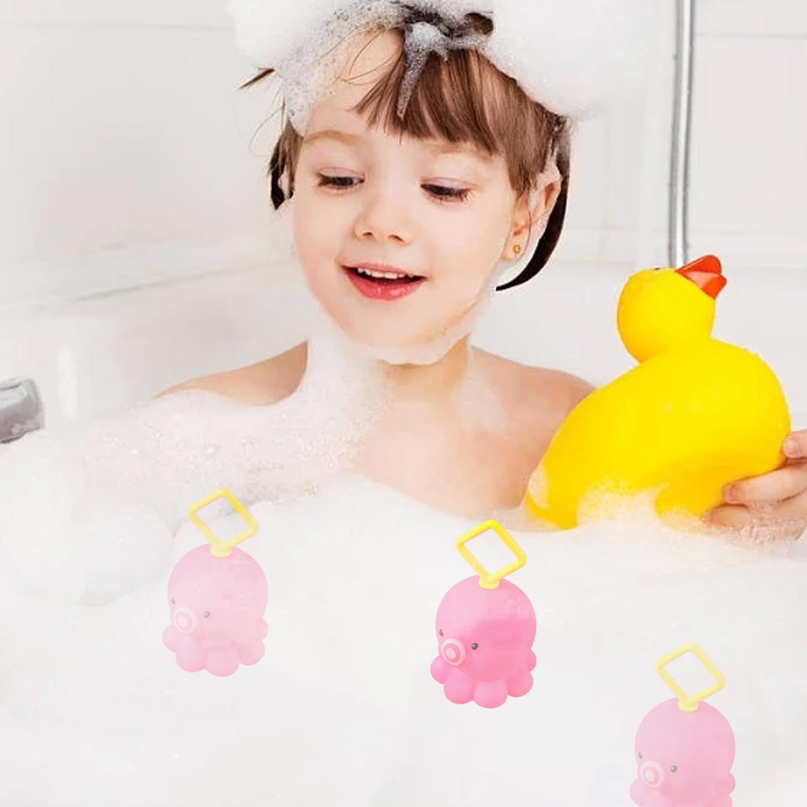 Bathtub Fishing Toy Set for Kids - 20 Piece Duck Bath Toys with Light Up & Squishy Sensory Features - Fun Fishing Game Contest for Toddlers & Children - Perfect for Bath Time Play & Developmental Activities
