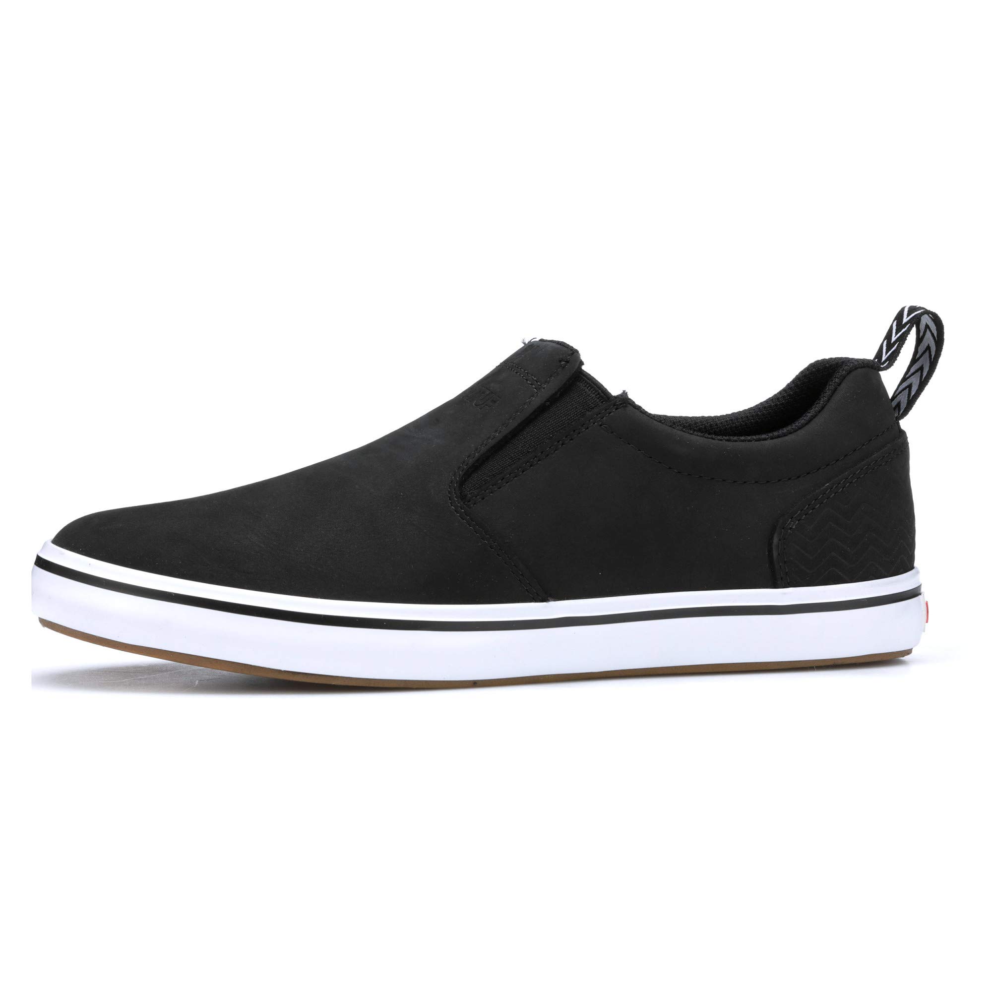 XTRATUF Sharkbyte Nubuck Leather Men's Deck Shoes - Non-Slip Boat Shoes for Fishing & Boating - Comfortable Waterproof Work Shoes for Men - Black (XSB-000) | Ideal for Marine Activities, Sailing & Outdoor Adventures