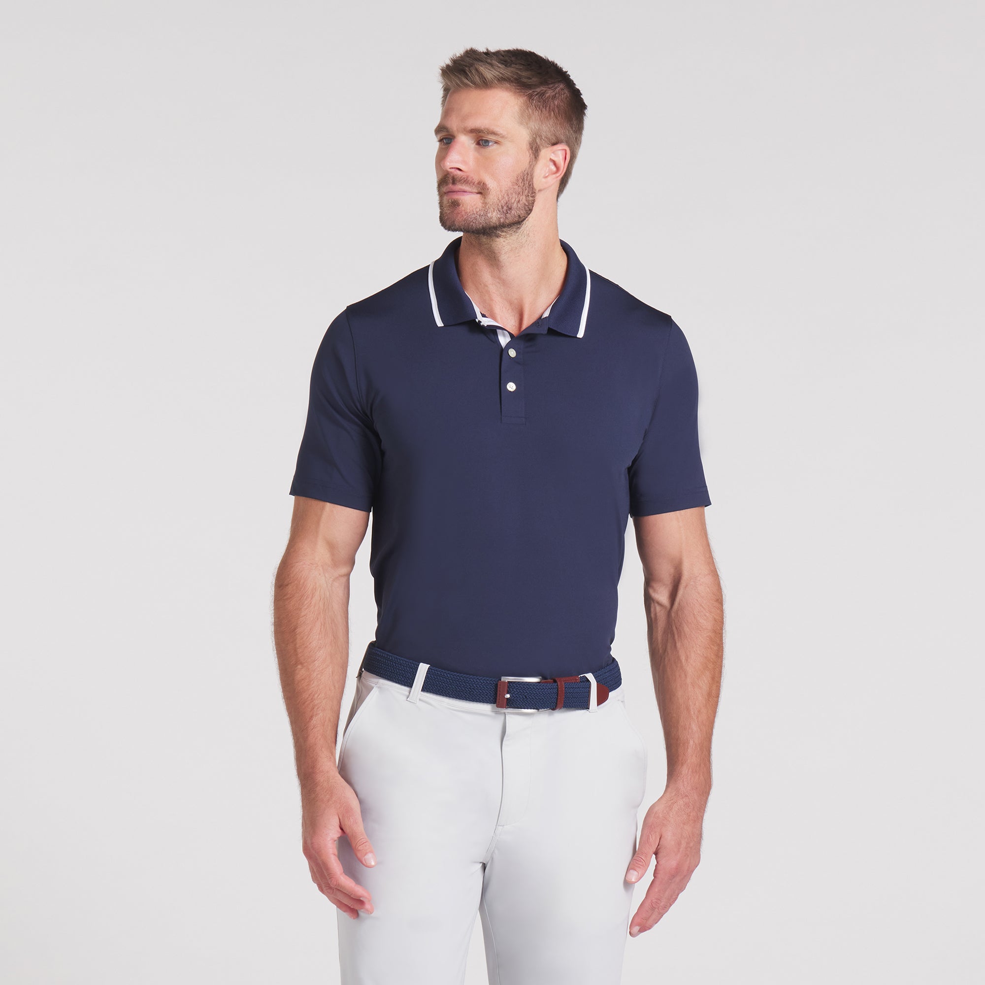 Premium MATTR Elevated Solid Golf Polo Shirt for Men - Moisture-Wicking, Breathable & UV Protection - Perfect for Golf, Casual Wear & Outdoor Activities