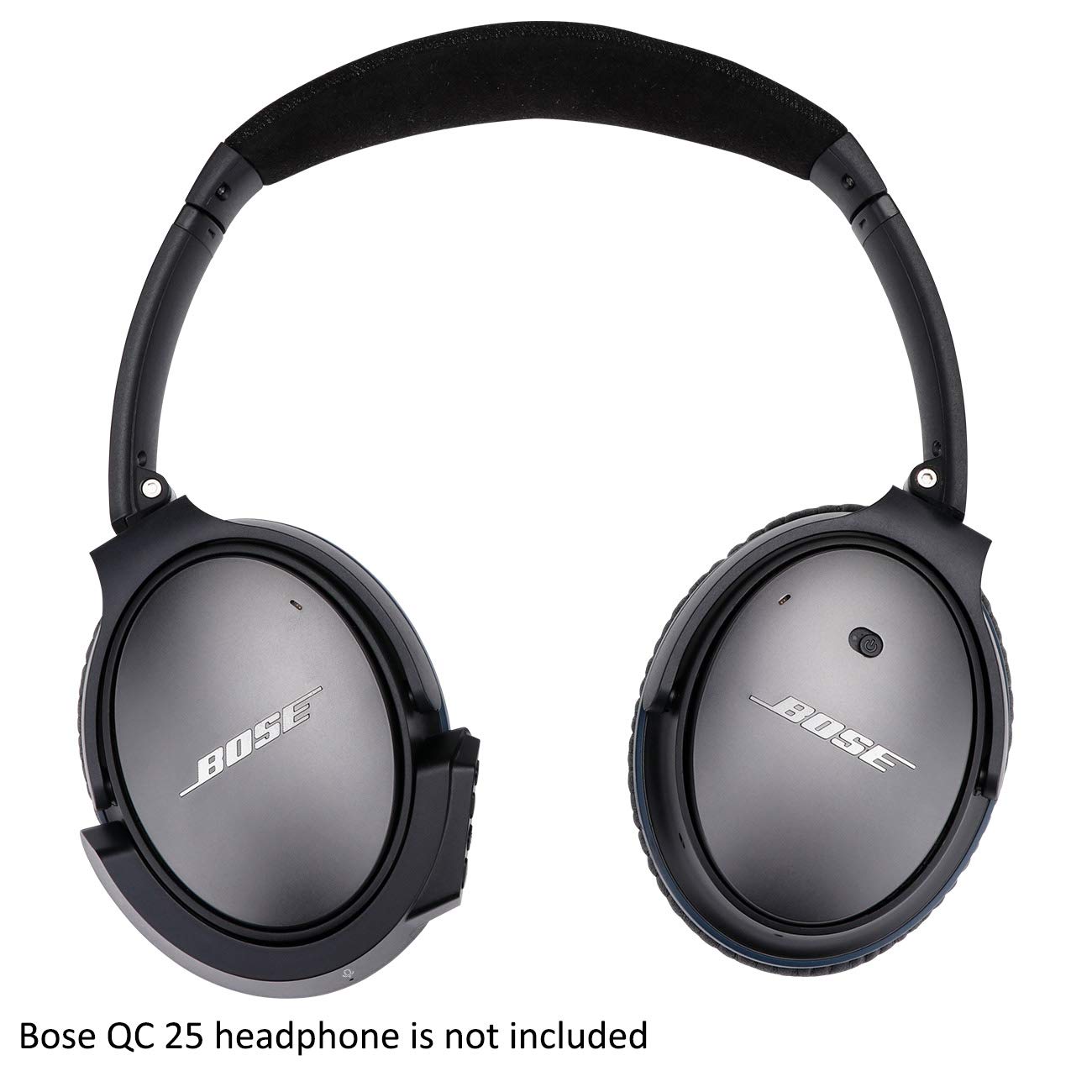 Upgraded aptX Wireless Bluetooth Adapter for Bose QuietComfort QC 25 Headphones with Mic & Volume Control - Black | Wireless Audio Streaming for Music, Movies & Calls | Perfect for Travel, Commuting & Office Use