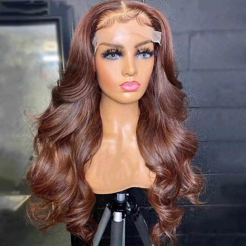 Eullair Perfect Chocolate Brown Lace Frontal Human Hair Wig - Natural Looking 13x4 HD Lace Wig for Black Women | TikTok Viral Hairpiece for Everyday Wear & Special Occasions