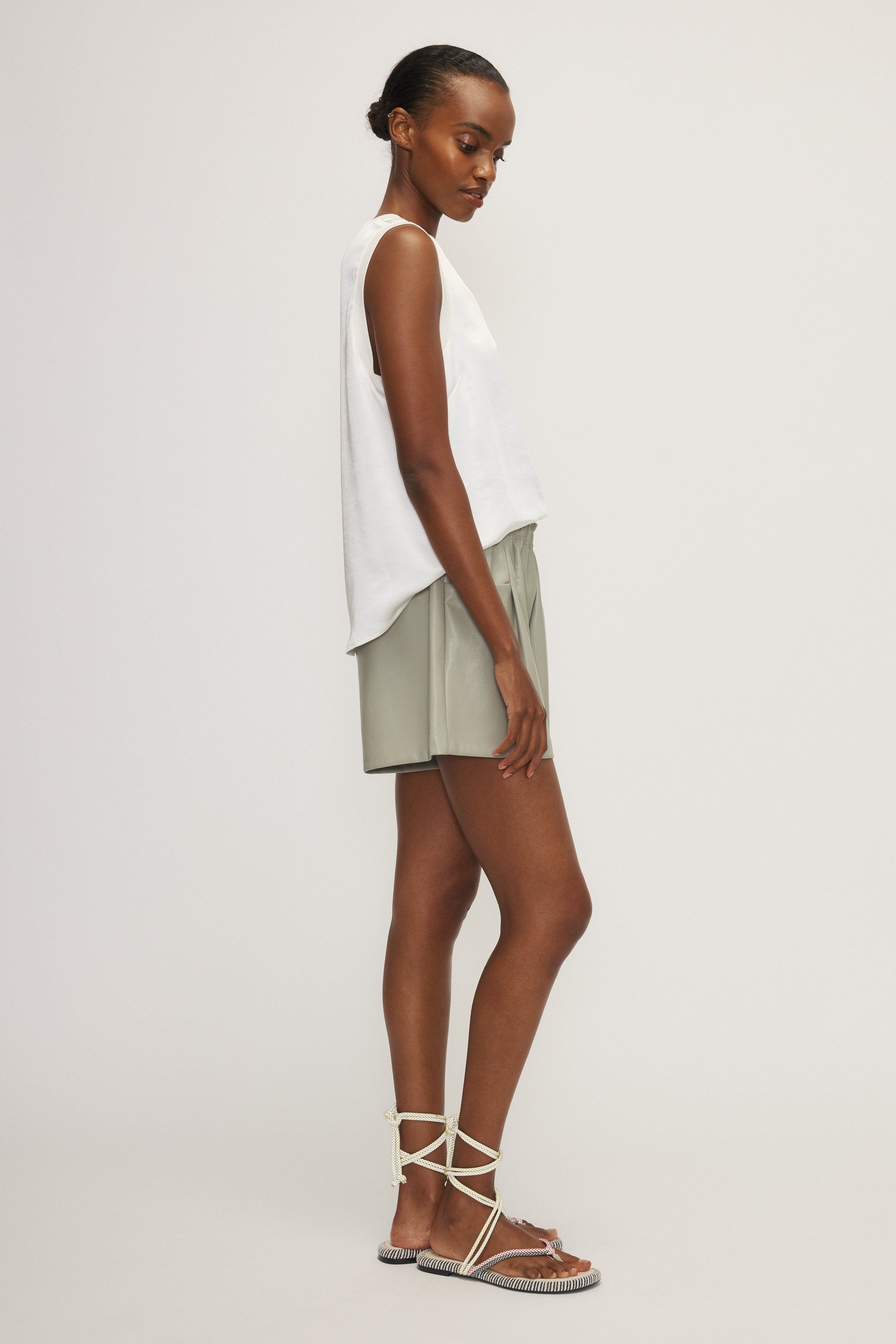 ALBA Satin & Knit Tank Top for Women - Soft & Comfortable Sleeveless Shirt - Perfect for Casual Wear, Workouts, and Layering