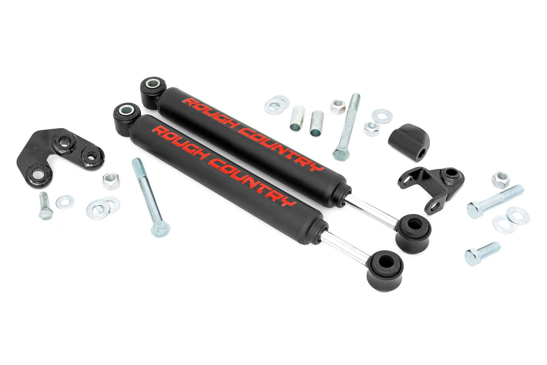 Rough Country Dual Steering Stabilizer Kit for 1997-2006 Jeep Wrangler TJ Cherokee XJ Comanche MJ - 87308 | Improves Steering Control & Reduces Vibration for Off-Road Adventures