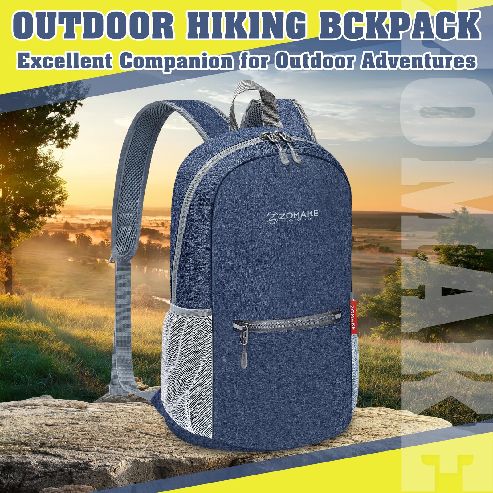 ZOMAKE 10L Lightweight Packable Hiking Backpack - Water-Resistant Foldable Daypack for Women & Men - Perfect for Travel, Camping, Hiking and Outdoor Adventures