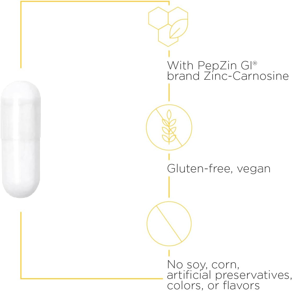 Integrative Therapeutics Zinc Carnosine Supplement for Gut Health - Supports Digestive Wellness & Stomach Lining Repair - Ideal for Acid Reflux Relief & Gut Repair