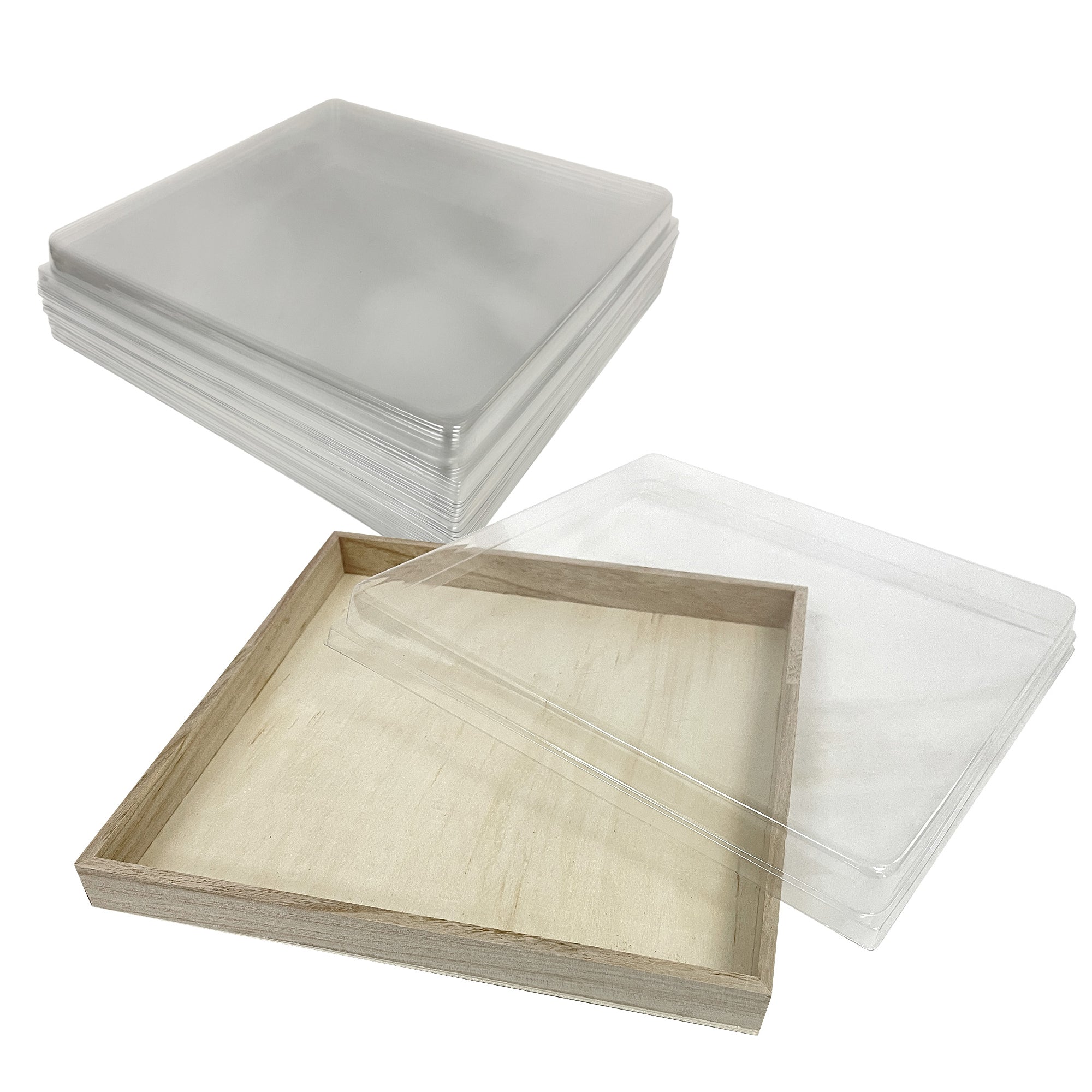 Tree Choice 10.6 x 10.6 Inch Square Clear Plastic Lids with View Window - 25 Count Case (Lids Only) - Perfect for Food Storage, Meal Prep & Takeout Containers