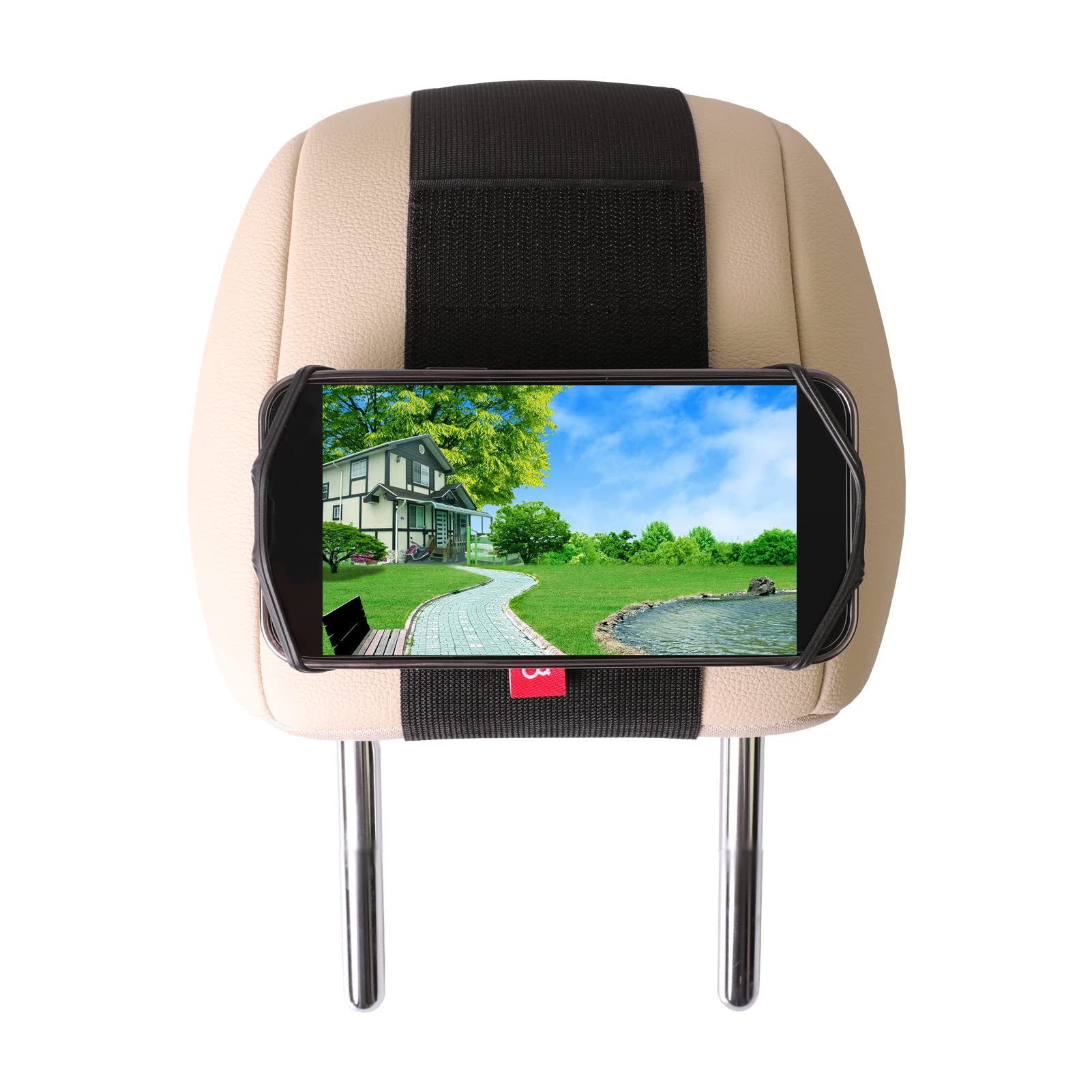 Universal Car Headrest Phone Mount Holder - Compatible with iPhone, Samsung, Google, Huawei & More Smartphones (1 Pack) - Perfect for Road Trips, Kids Entertainment & Backseat Safety