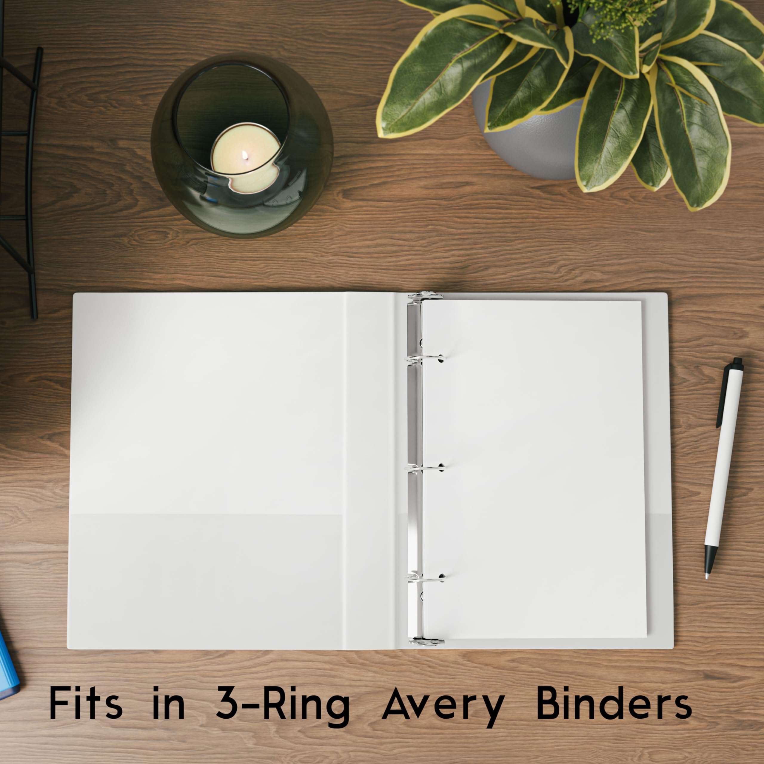Premium Half Letter Size Blank Paper - 3-Hole Punched 250 Sheets (500 Pages) 100 GSM Printer Paper for Binder Refill - 5.5
