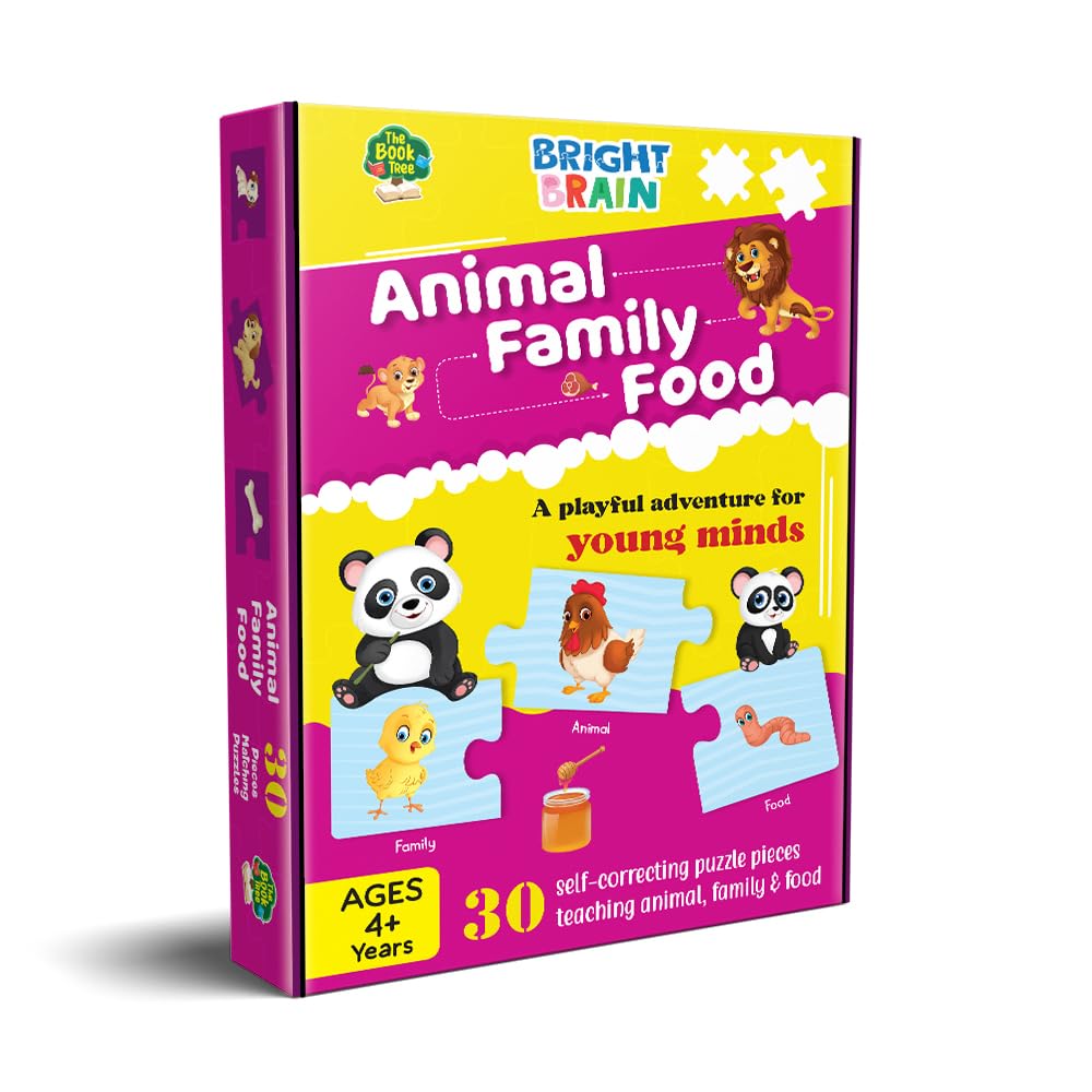 Majestic Book Club - The Book Tree Animals Family Food Puzzle | 20+ Piece Educational Jigsaw Puzzle for Preschoolers Ages 3-6 | Learn Animal Families & Foods | Perfect Birthday Gift & Classroom Learning Activity