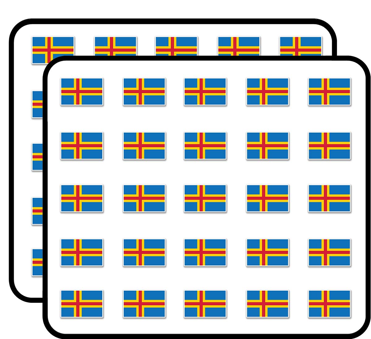 Aland Finland Flag Stickers 50 Pack - Waterproof Vinyl Decals for Scrapbooking, DIY Crafts, Bullet Journals, Laptops, Water Bottles & Travel Luggage Decorations