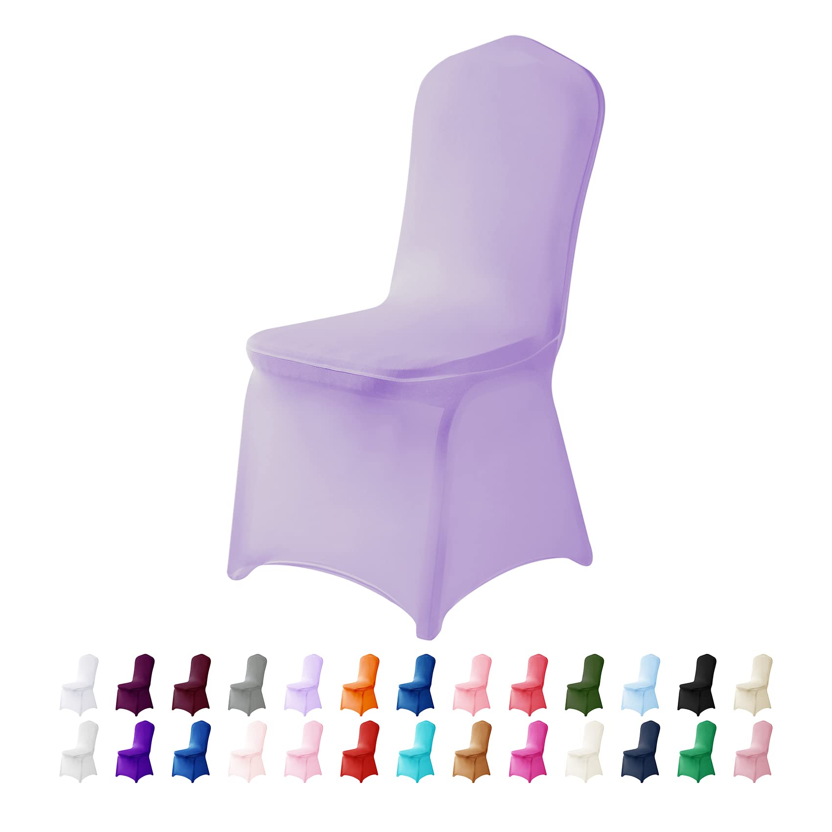 12PCS Spandex Stretch Chair Covers - Washable & Removable Elastic Dining Chair Slipcovers for Living Room, Party, Banquet, Wedding Events - Lavender (Perfect for Home Decor, Hotel, Restaurant & Event Setup)