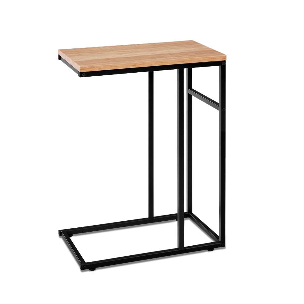 Modern Coffee Side Table - Wooden & Metal Frame Laptop Desk for Bedroom, Living Room, or Office - Perfect as Bedside Table, Sofa End Table, or Workstation