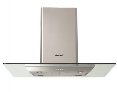 Brandt KITCHEN ISLAND EXTRACTOR HOOD AD1188X - 60cm Stainless Steel Kitchen Range Hood with LED Lights - Perfect for Modern Open Kitchen Designs & Cooking Ventilation