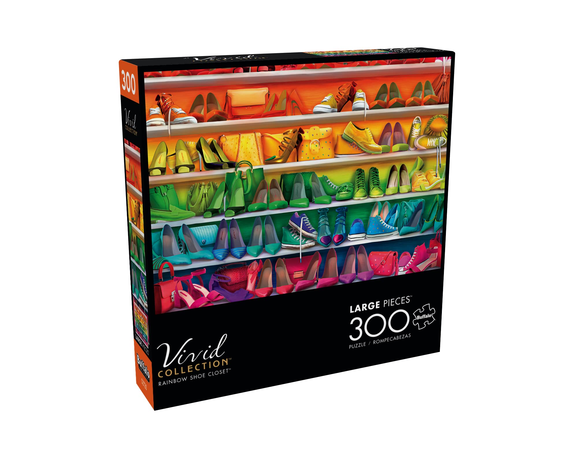 Buffalo Games Lena ArtBeat Studio Rainbow Shoe Closet 300 Piece Jigsaw Puzzle - Family Friendly Challenging Puzzle for Adults & Kids - Perfect for Game Nights, Birthday Gifts & Rainy Day Activities