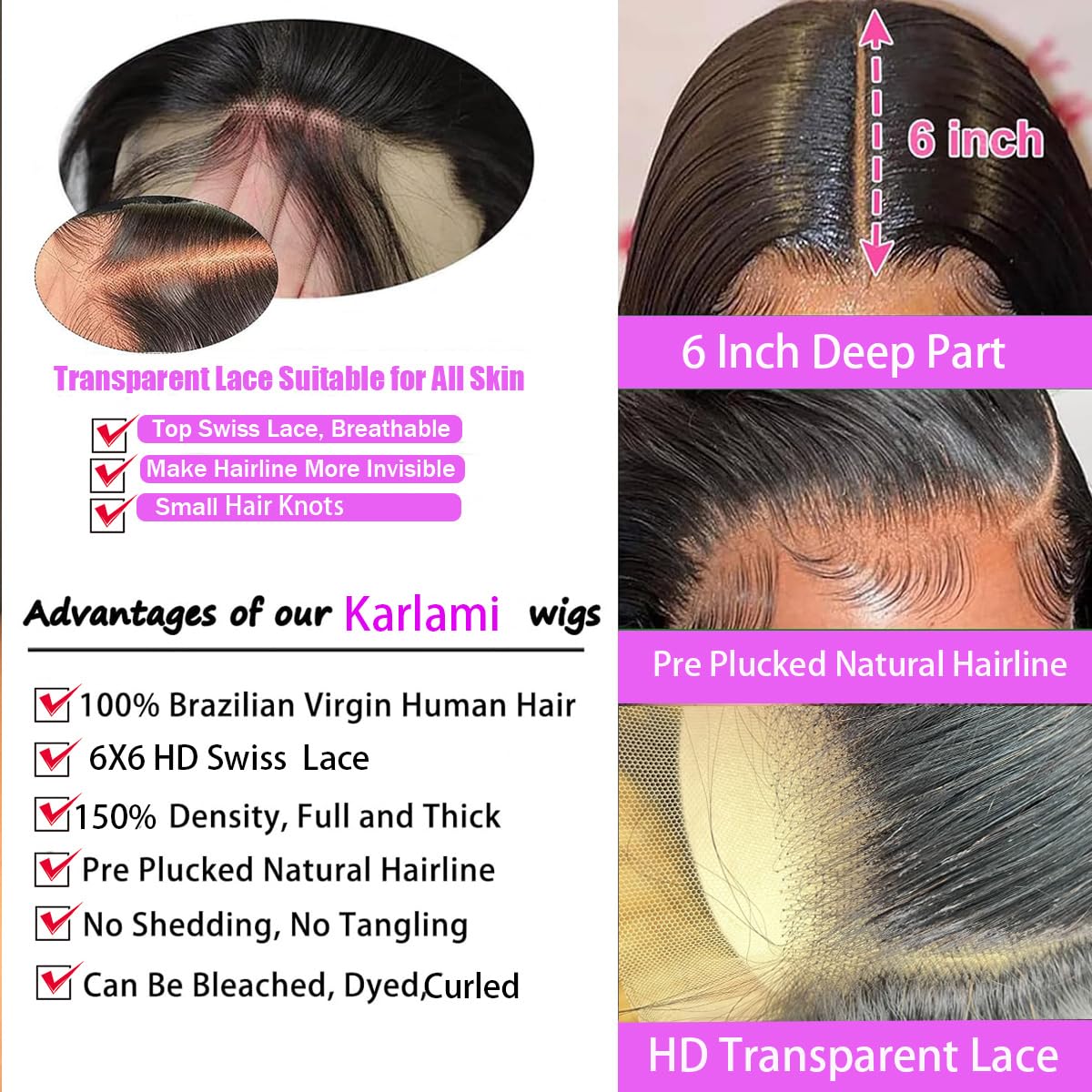 6x6 Human Hair Bob Wig - Glueless Lace Front Wig with Pre-Plucked Hairline & 150% Density - Short Straight Bob Wig in Black (12 Inch) for Women - Perfect for Daily Wear, Parties & Cosplay