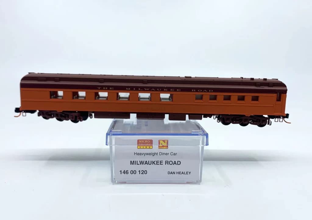 Micro Trains N Scale Heavyweight Diner Car - Milwaukee Road 14600120 | Model Train Accessory for Railroad Enthusiasts | Perfect for Layouts, Collections & Displays