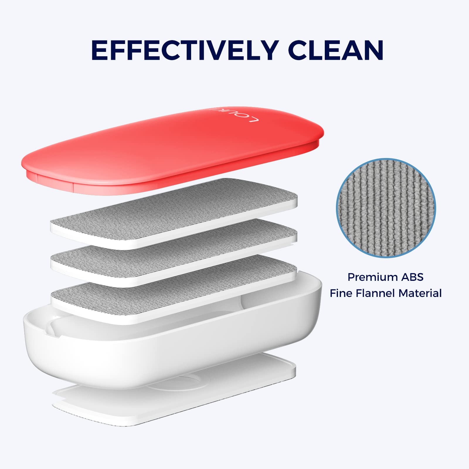 Magnetic Whiteboard Eraser with 3 Replaceable Felt Pads - 4-in-1 Glass Dry Erase Board Cleaner (Red) - Includes 3.4 fl oz Whiteboard Cleaner - Perfect for Office, Classroom & Home Use
