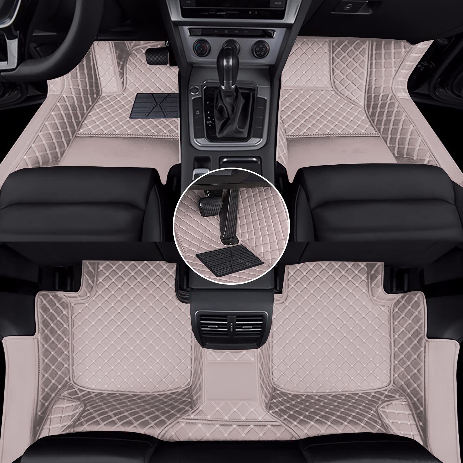 Premium Custom Car Floor Mats & Door Sill Covers Set for Chevrolet Malibu 2012-2015 - All Weather Protection, Full Coverage Luxury Leather Mats with Threshold Guard (Gray) - Perfect for Daily Commute, Road Trips & Extreme Weather Conditions