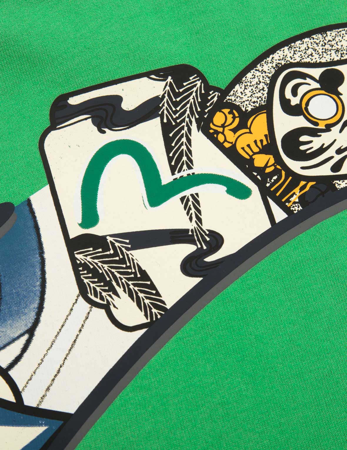 Multi Hanafuda Daruma and Daicock Print Loose Fit T-Shirt - Comfortable Casual Wear for Anime Fans & Japanese Culture Enthusiasts