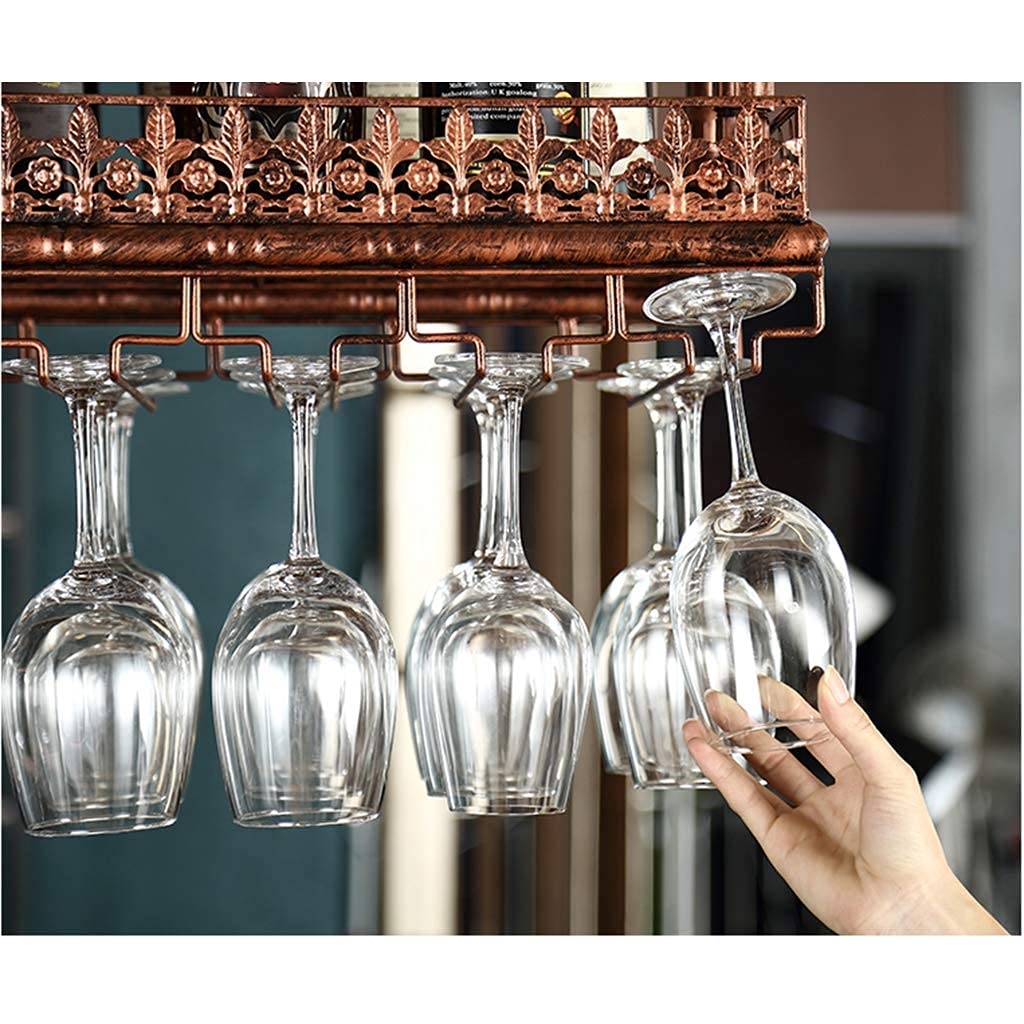 Industrial Metal Wall Mounted Wine Rack - 80Cm Retro Bar Decor for Wine Bottles & Stemware Storage | Perfect for Home, Kitchen, Restaurant & Wine Cellar Organization