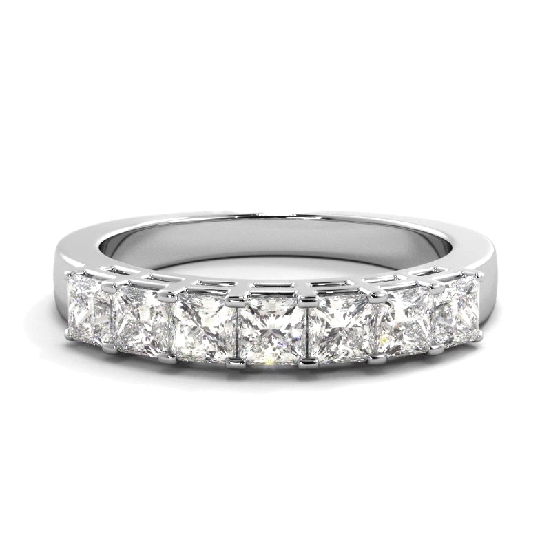 0.98 Carat Princess Cut Diamond Wedding Band for Women - Elegant Engagement & Anniversary Ring - Perfect for Bridal, Proposals & Special Occasions