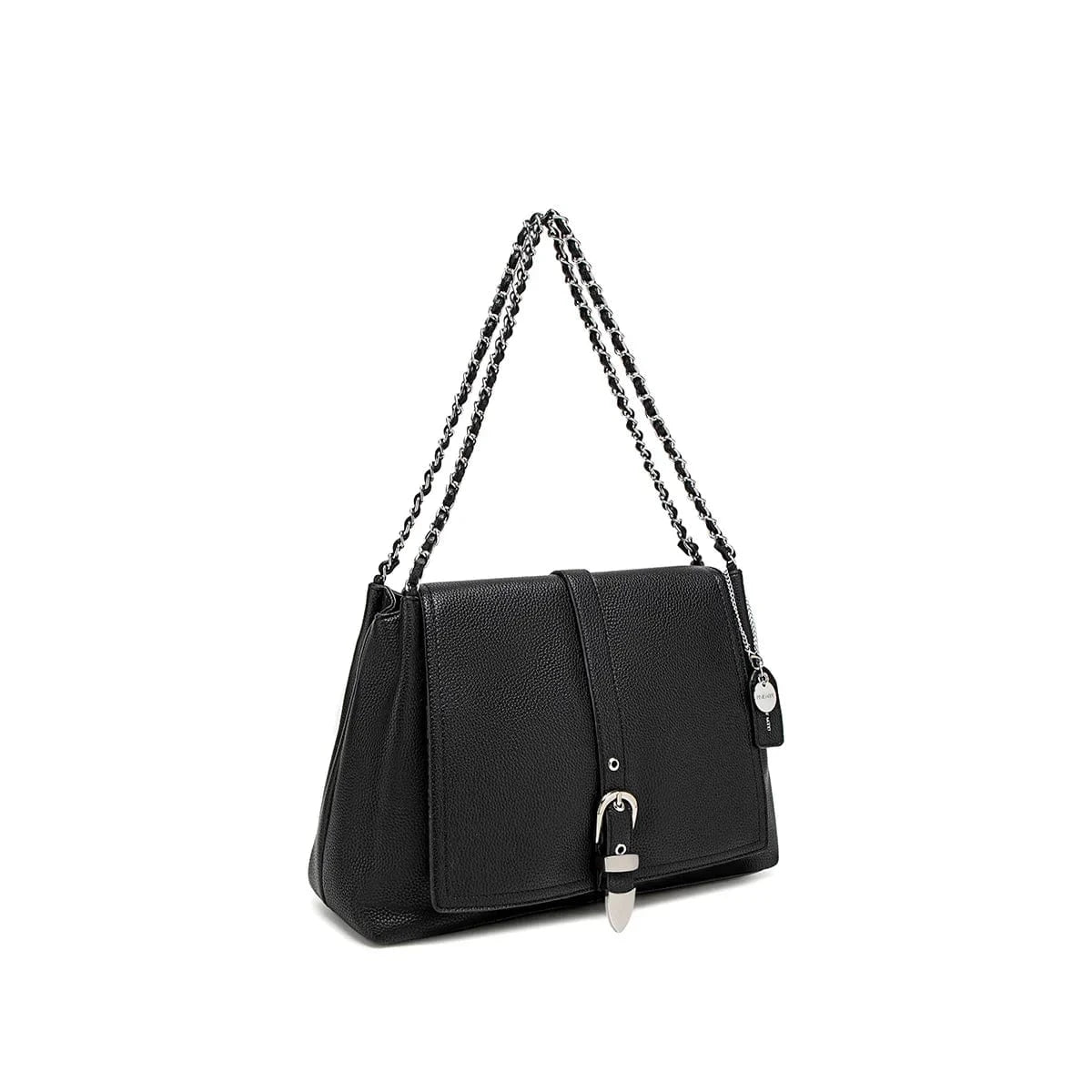 Aria Vegan Leather Shoulder Bag for Women | Black Pebbled Crossbody Purse | Fashionable & Cruelty-Free Handbag for Work, Travel & Everyday Use