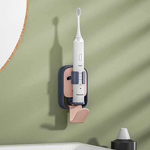 Electric Toothbrush Holder - Wall Mounted Space Saving Bathroom Organizer with Traceless Design, Pink | Perfect for Small Bathrooms & Travel Accessories