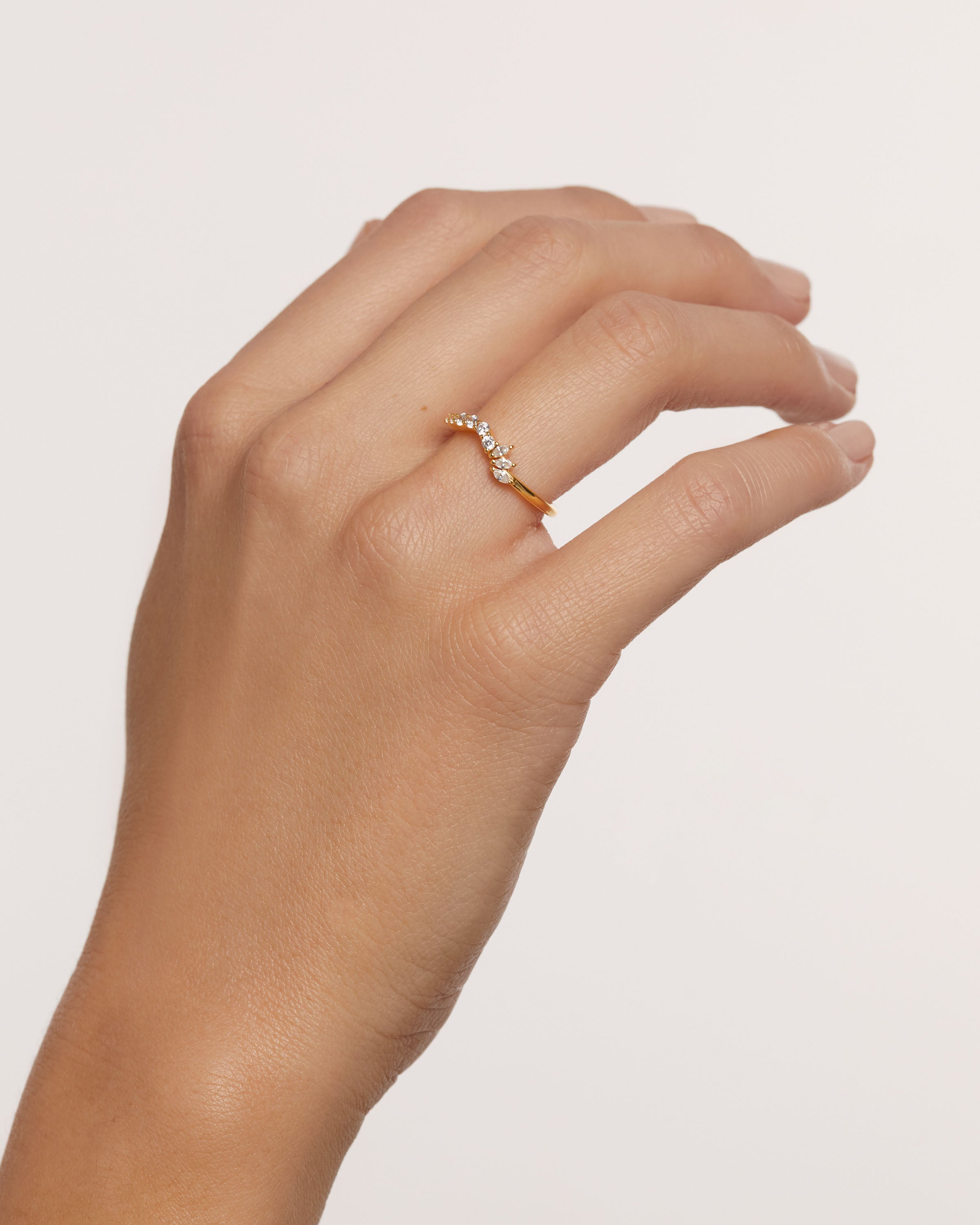 14K Gold Dance Ring for Women - Elegant Stackable Minimalist Ring - Perfect for Parties, Weddings & Everyday Wear