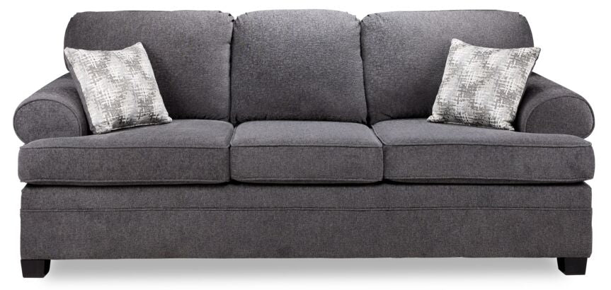 Calliope Sofa - Modern Smoke Gray Fabric Sectional Couch for Living Room, Lounge & Family Room - Comfortable & Stylish Home Furniture