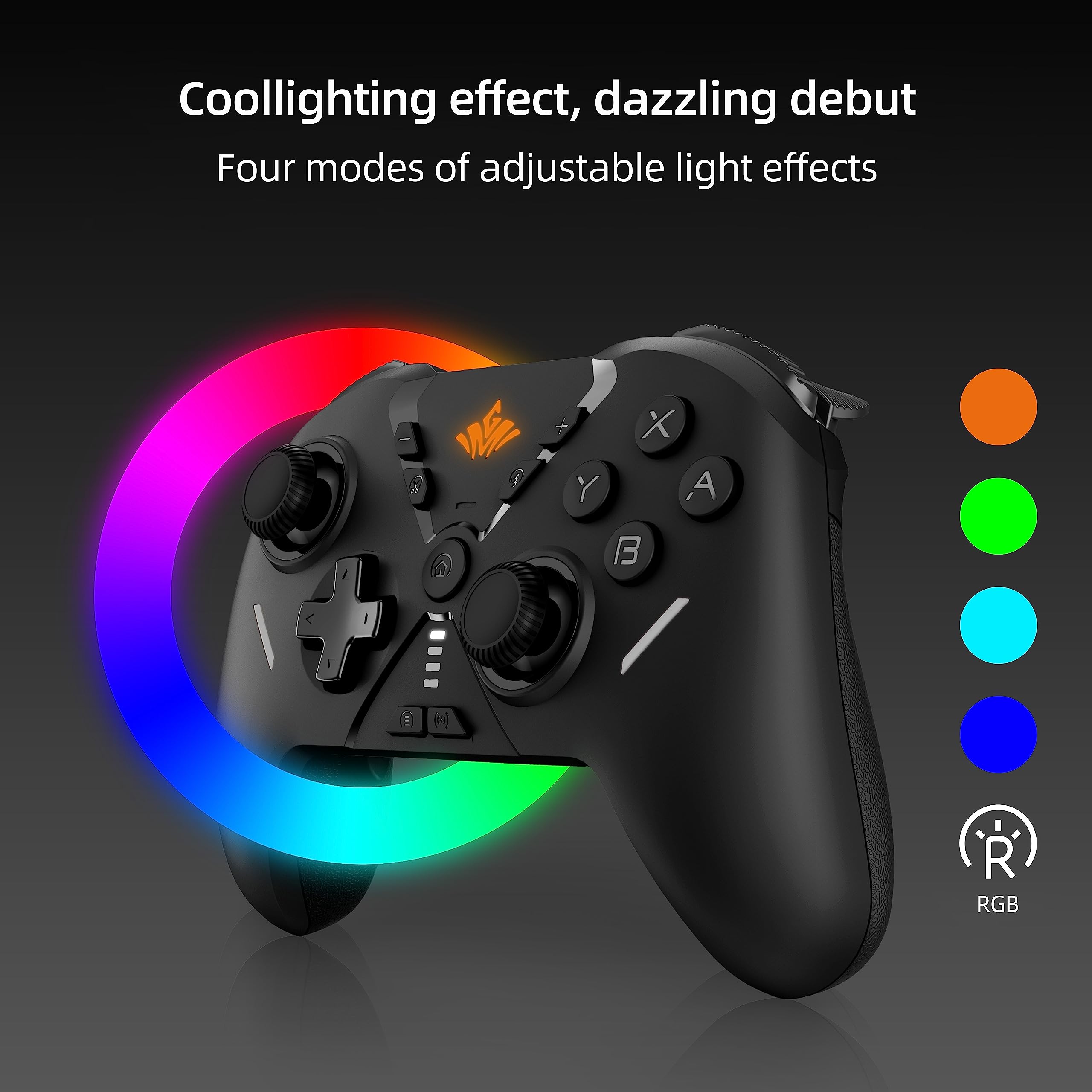 MOGEMYTH Wireless Switch Controller with Dual Vibration & 6-Axis Gyro - Bluetooth Gamepad for Nintendo Switch, iPhone, Android, PC (Windows 7/8/10/11) - Perfect for Gaming, Streaming & Multiplayer Sessions