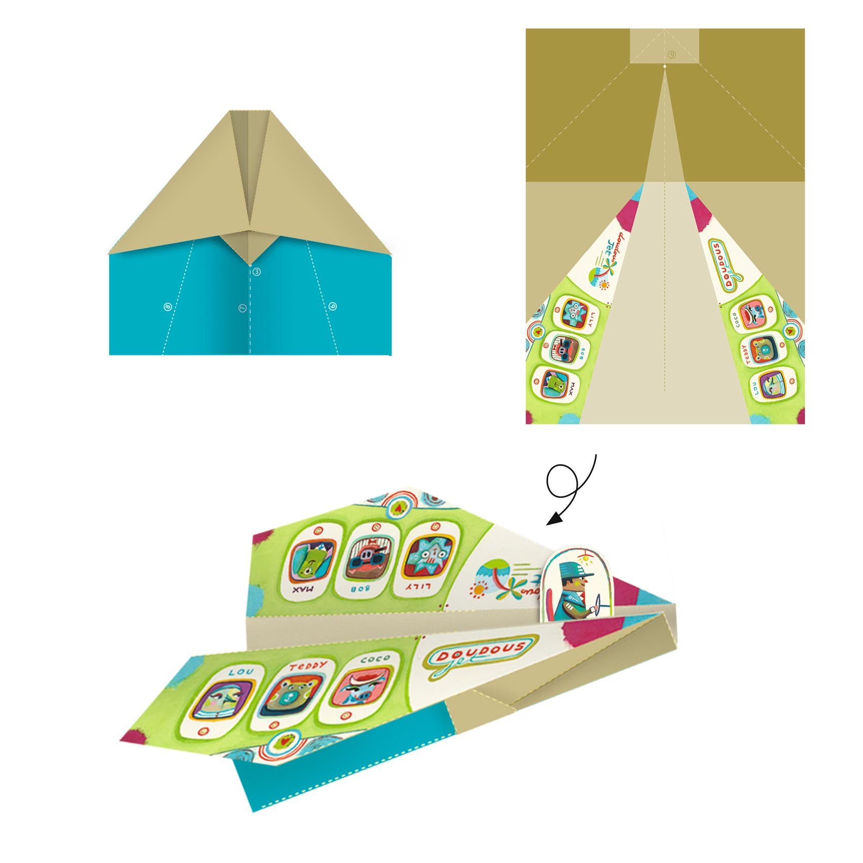 DJECO Planes Origami Paper Craft Kit – Level 3 for Kids & Adults | Creative DIY Airplane Folding Paper Art | Perfect for Classroom, Birthday Party & Family Crafting Activities