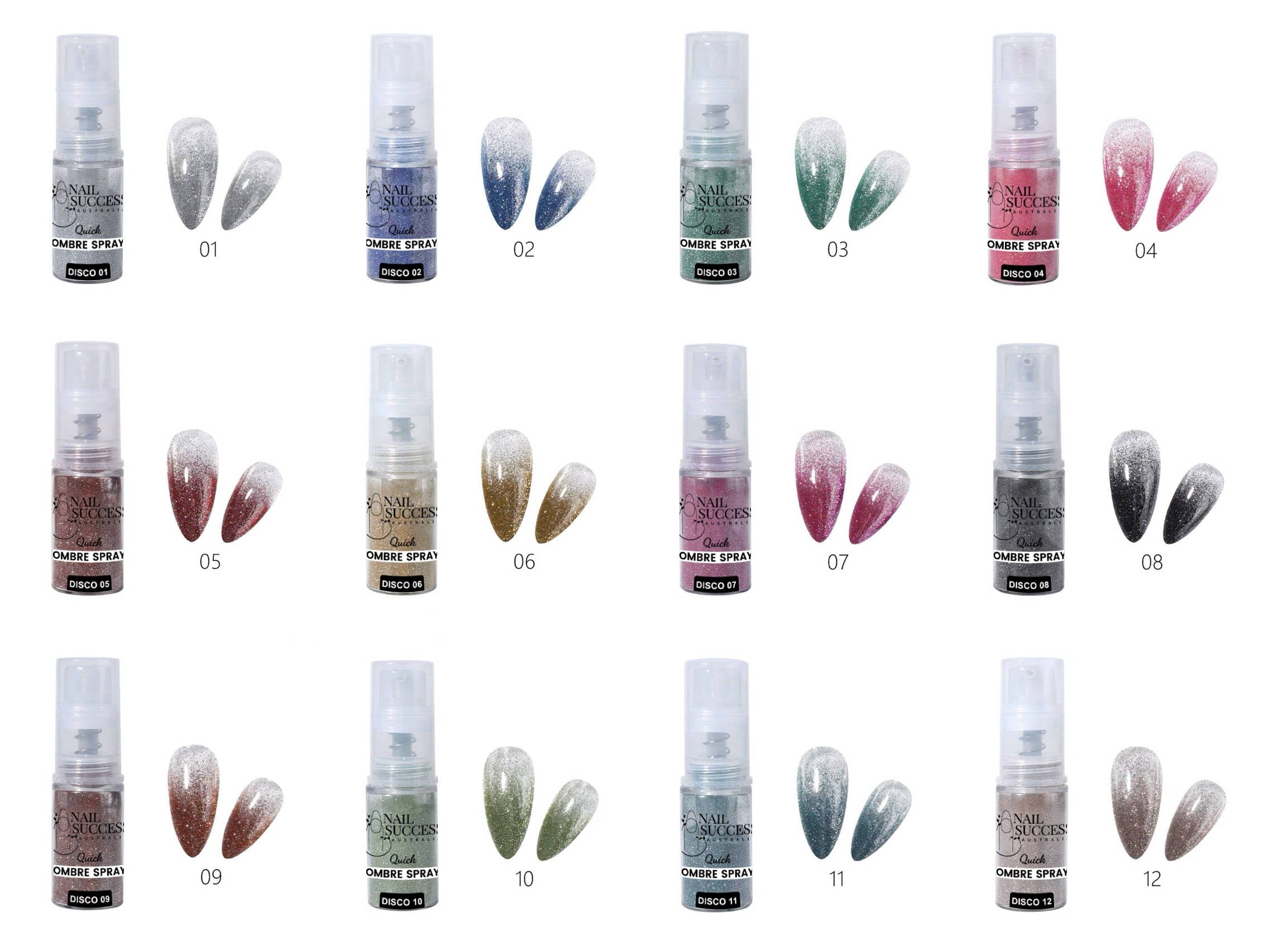 Disco Ombre Pigment Powder & Color Spray - Long Lasting Metallic Hair & Body Makeup for Parties, Halloween, Cosplay & Festival Glam